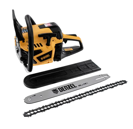 Пила цепная бензиновая DENZEL DS-4516, шина 40 см, 45 см3, 2,5 л.с, шаг 0,325, 64 звена