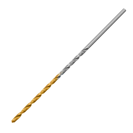 Сверло спиральное по металлу DENZEL 2 х 86 мм Р6М5, Golden Tip, удлиненное, 2шт.