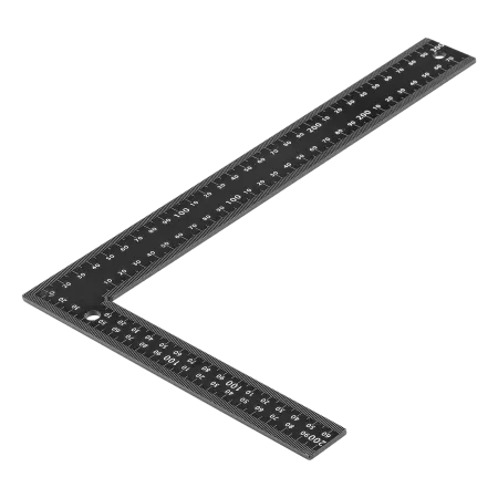 Угольник DENZEL 200 х 300 мм, алюминиевый, лазерная гравировка