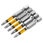 Набор бит DENZEL T10x50, 5 шт.
