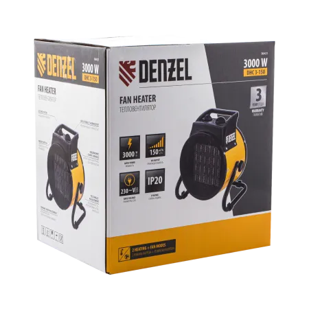 Тепловая пушка DENZEL DHC 3-150, 230 В, 0.025/1.5/3 кВт, керамический нагреватель