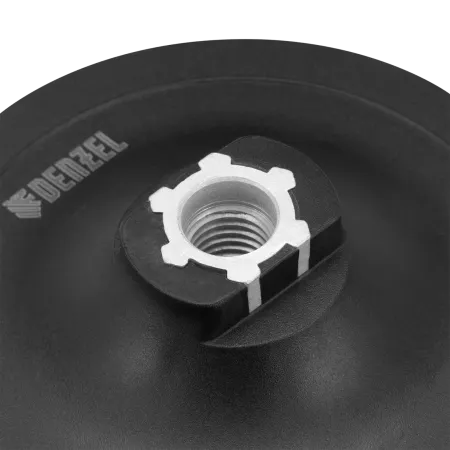 Тарелка опорная для дрели и УШМ DENZEL с липучкой, 150 мм, стандартная, с адаптером c М14 на d8