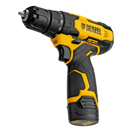 Дрель-шуруповерт аккумуляторная DENZEL CDQ-12, Li-Ion, 12 В