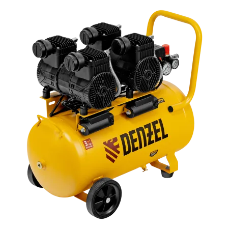 Компрессор безмасл. малошумный DENZEL DLP -3000/50, 3 кВт, 2х1,5 кВт,50 л, 2850 об/мин,500 л/мин