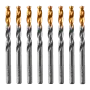 Сверло по металлу DENZEL 7,5 мм, HSS-Tin, Golden Tip, 8 шт.