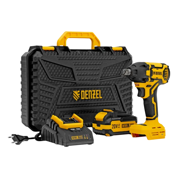 Гайковерт ударный аккумуляторный бесщет. DENZEL CIWH-BL-20-350, Li-Ion, 20 В