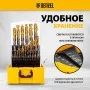 Набор сверл по металлу DENZEL, 1-13 мм, Р6М5К8-TiN, Golden Tip, 25 шт