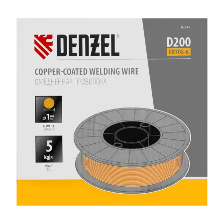 Омедненная проволока Denzel ER70S-6, диам. 1 мм, 5 кг, диам. катушки D200