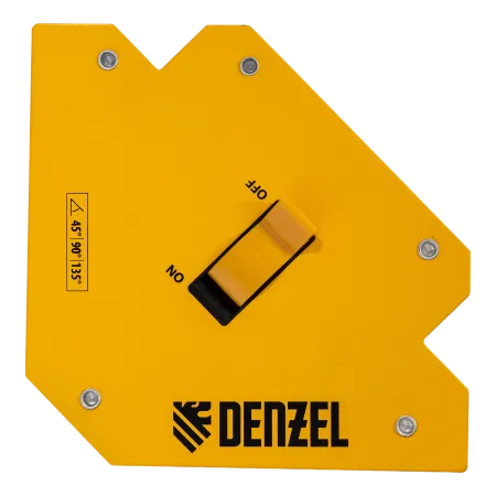 Фиксатор магнитный DENZEL отключаемый для сварочных работ усилие 55 LB, 45х90х135 град.