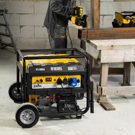 Генератор бензиновый DENZEL PS 80 EA, 8.0 кВт, 230 В, 25 л, электростартер