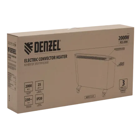 Конвектор электрический DENZEL XCE-2000, 230 В, 2000 Вт, X-образный нагреватель
