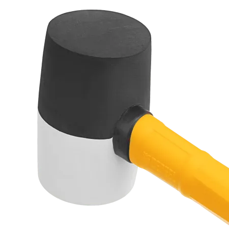 Киянка резиновая DENZEL 225 г, черно-белая, фибергласовая рукоятка c TPR покрытием