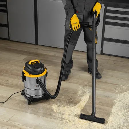 Пылесос строительный DENZEL SVC15, 1200 Вт, бак 15 л, шланг 2 м