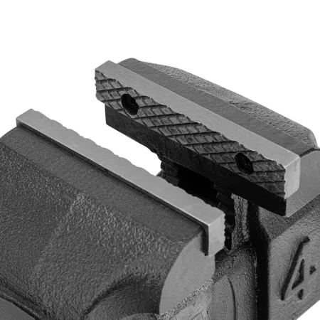 Тиски слесарные DENZEL BVH-100, 100 мм, поворотные, стальная направляющая, с наковальней