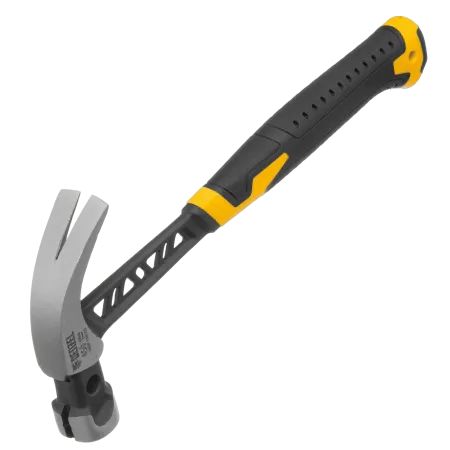 Молоток-гвоздодер DENZEL 450 г, цельнокованый,боек с магнитом, двухкомп. обрезин. рук-ка