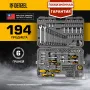 Набор инструментов DENZEL 1/2", 1/4", CrV, S2, пластиковый кейс, 194 предмета