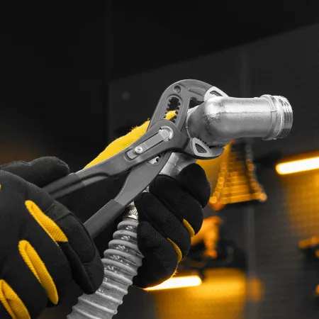 Клещи переставные DENZEL кнопочный механизм, обливные рукоятки, 250 мм