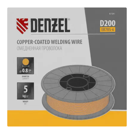 Омедненная проволока Denzel ER70S-6, диам. 0,8 мм, 5 кг, диам. катушки D200 