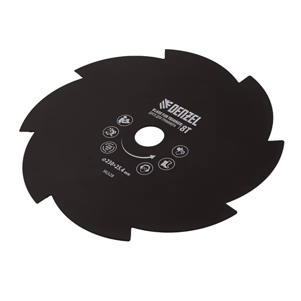 Диск для триммера DENZEL 96328, 230 x 25.4 мм, толщина 1.6 мм, 8 лезвий
