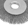 Щетка для УШМ DENZEL 746563, 125 мм, «плоская», витая нержавеющая проволока 0.3 мм, посадка 22.2 мм