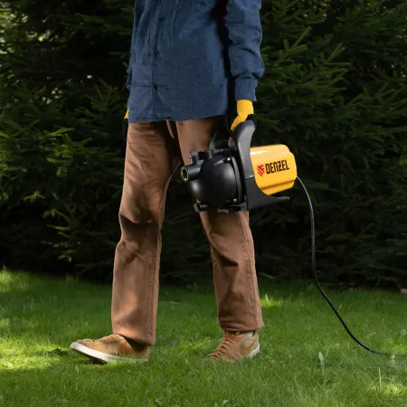 Насос садовый поверхностный DENZEL GP600, 600 Вт, 3000 л/ч, высота подъема 35 м, пластик