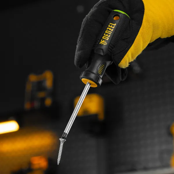 Отвертка DENZEL PZ1x75 мм, S2, 3к рукоятка