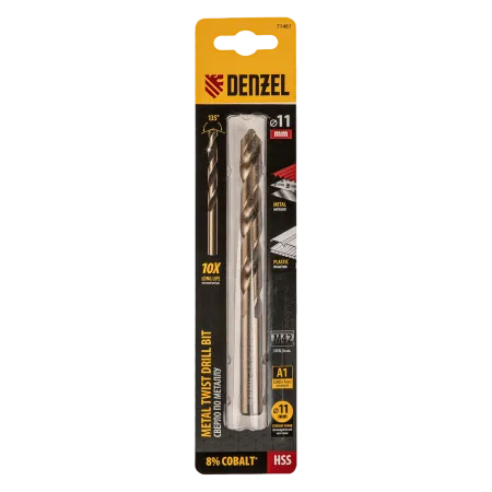 Сверло по металлу DENZEL 11 мм, HSS Co-8%