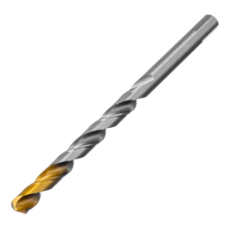 Сверло спиральное по металлу DENZEL 12 x 205 мм, Р6М5, Golden Tip, удлиненное