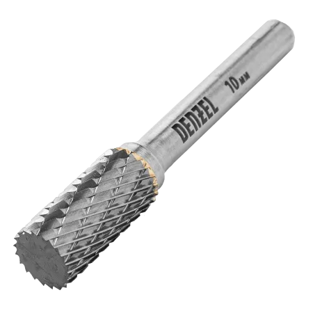 Борфреза по металлу DENZEL твердосплавная, цилиндрическая, тип-А, 10 мм
