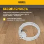 Шнур сетевой Energy Series DENZEL, ПВС, 3 м, 3 x 1 мм, с неразборной вилкой, белый