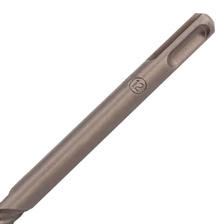 Бур по бетону DENZEL 705028, 12 x 600 мм, двойная спираль, три пылеотводящие кромки