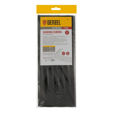 Сетка абразивная DENZEL 75183, P240, 115 x 280 мм, 5 шт.