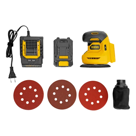 Машина шлифовальная эксцентриковая аккумуляторная DENZEL CROSH-20-125, Li-Ion, 20 В