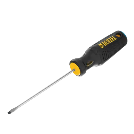 Отвертка DENZEL SL3х100 мм, CrV, трехкомпонентная рукоятка