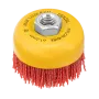 Щетка для УШМ DENZEL, 75 мм, Чашка, нейлоновая щетина, М14