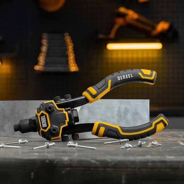 Заклепочник двуручный DENZEL заклепки 2,4-3,2-4,0-4,8-6,4 мм