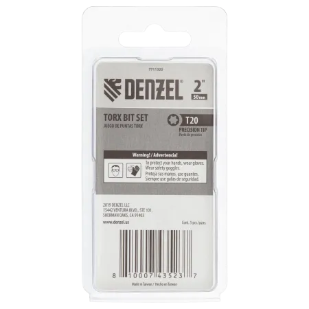 Набор бит DENZEL T20x50, 5 шт.