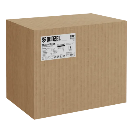 Мотоблок DENZEL DPT-270SB, 7 л.с., ремен.сцеп, фрез 3х4, ШОМ, без колес, передачи 2В/1Н