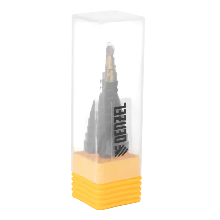 Сверло ступенчатое DENZEL, 6-8-10-12-14-16-18-20-22-24-26-28-30мм, Р6М5, 6-гр. хвостовик