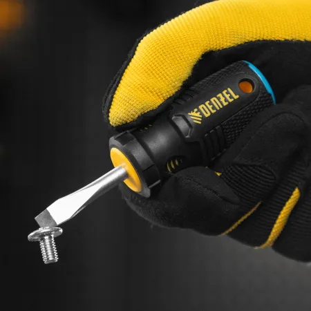 Отвертка DENZEL SL6x38 мм, S2, 3к рукоятка