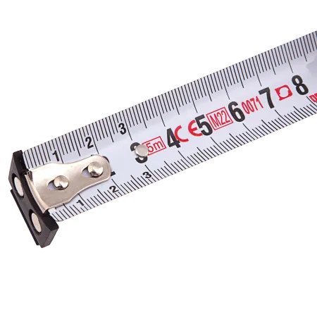 Рулетка DENZEL 5м х 25мм, двухкомп. корпус, магнитный обрезиненный зацеп