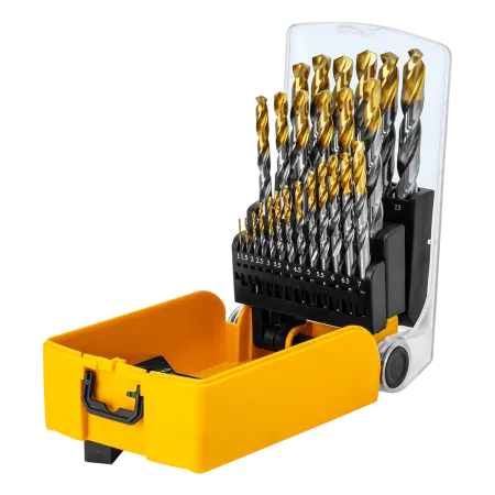 Набор сверл по металлу DENZEL, 1-13 мм, Р6М5-TiN, Golden Tip, 25 шт