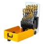 Набор сверл по металлу DENZEL, 1-13 мм, Р6М5-TiN, Golden Tip, 25 шт