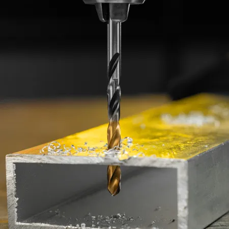 Сверло спиральное по металлу DENZEL 4,5 x 80 мм, Р6М5, Golden Tip, многогранная заточка