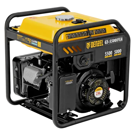 Генератор инверторный DENZEL GS-5500iFEA, 5,5 кВт, 230 В, открытый корпус, электростартер, ATS