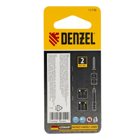 Магнитная насадка для бит DENZEL для круглых бит, 2 шт