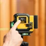 Лазерный уровень мультипризменный DENZEL DLV-360-3T, 30 м, зеленый луч, Li-Ion 2,4 Aч, штатив