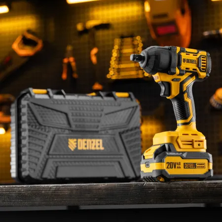 Гайковерт ударный аккумуляторный бесщет. DENZEL CIWH-BL-20-500, Li-Ion, 20 В