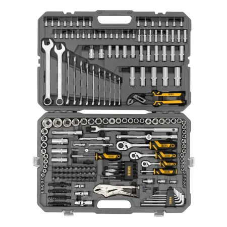 Набор инструментов DENZEL 1/2", 3/8", 1/4", CrV, S2, пластиковый кейс, 232 предмета