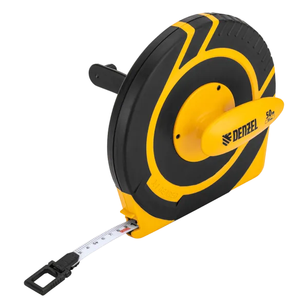 Рулетка геодезическая DENZEL 50 м х 15 мм, закрытый корпус, фиберглассовая лента
